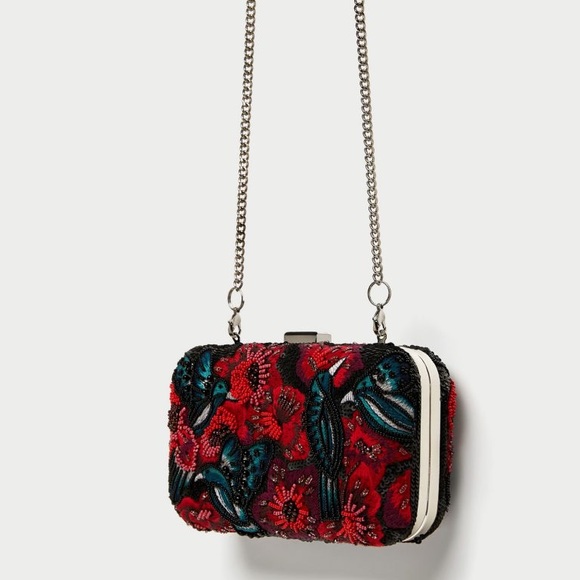 Zara Handbags - Zara miniaudiere with embroidered beads